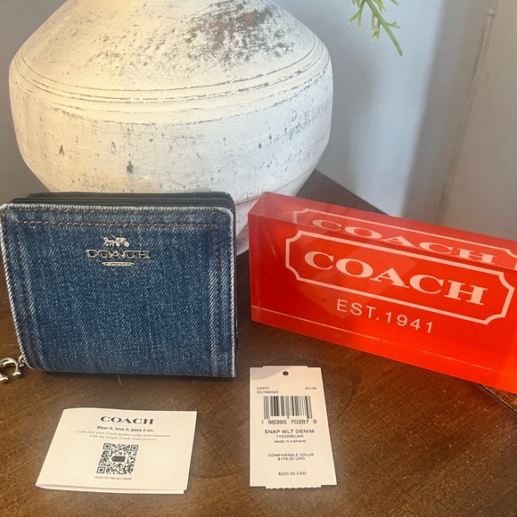Coach Denim Snap Wallet (NWT) - Picture 9 of 10